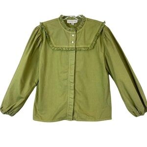 Something Navy Green Blouse